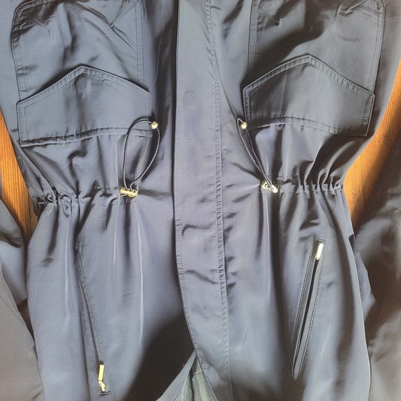 Crown & Ivy Navy Rain Jacket, sz Small - Picture 5 of 8